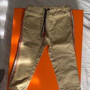 Burberry Tan Pants with Black Trim